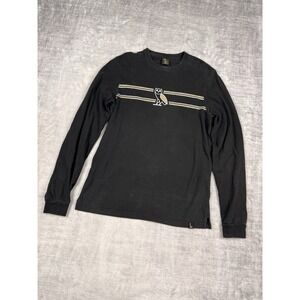 Octobers‎ Very Own OVO Shirt Mens Small Black Long Sleeve Striped Classic Owl